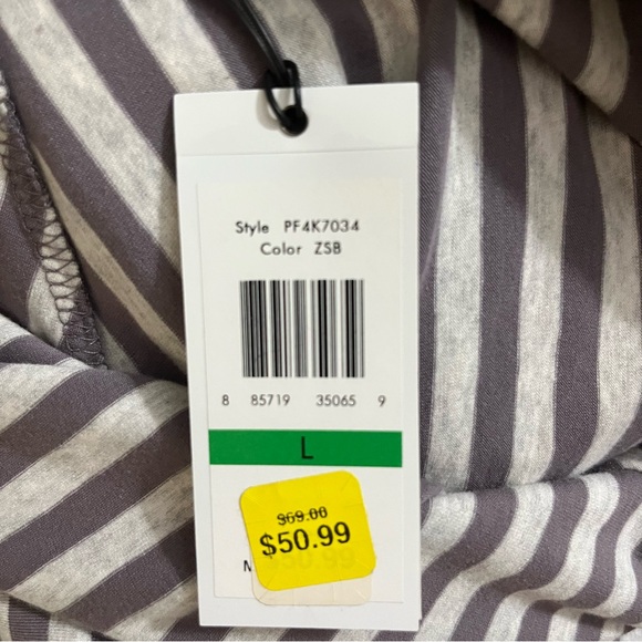 Calvin Klein Performance Gray/Yellow Striped Maxi Skirt Size Large NWT - Picture 6 of 12